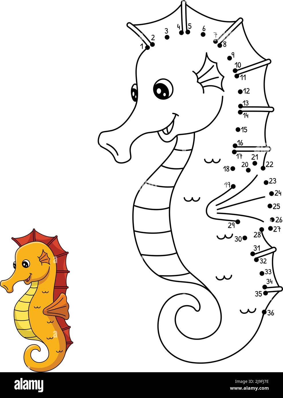 Seahorse Coloring Page For Kids Hi res Stock Photography And Images Alamy