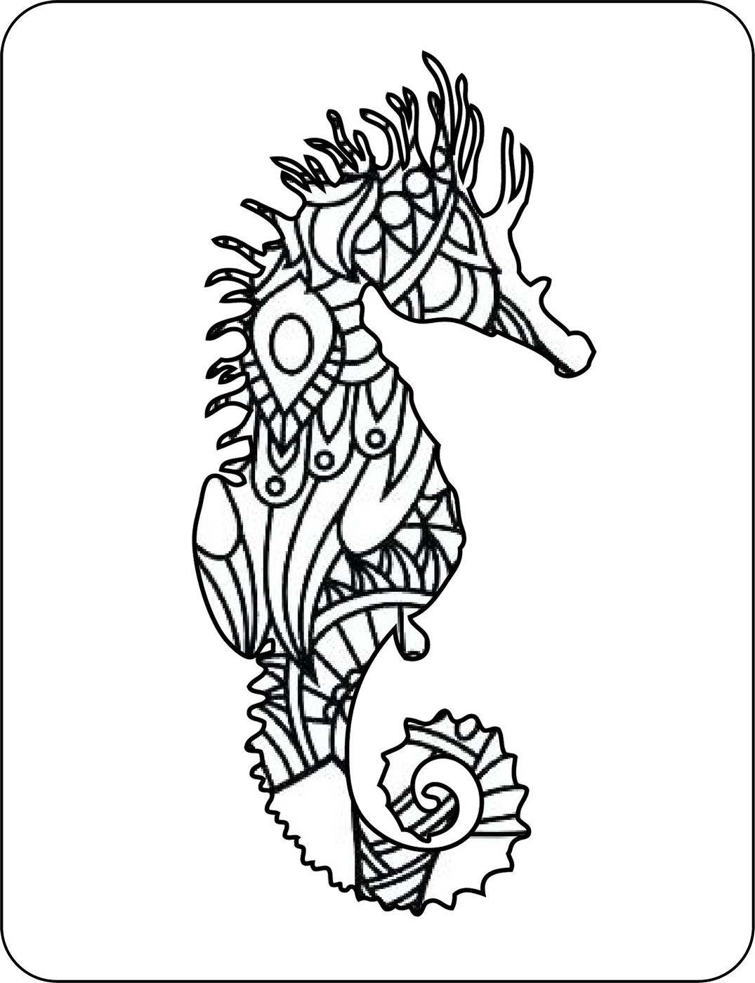 Seahorse Mandala Coloring Page Popular Seahorse To Color
