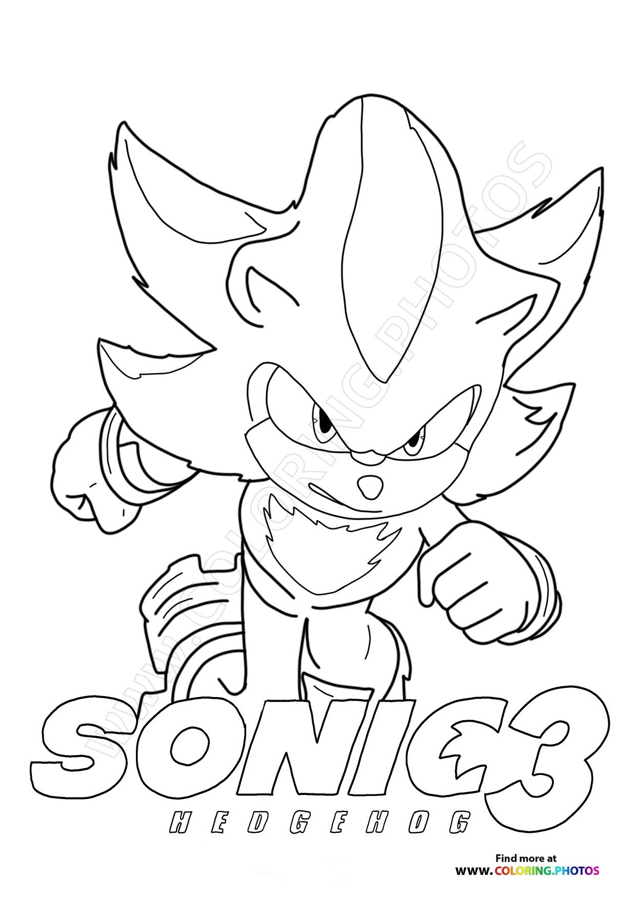 Shadow From Sonic 3 Coloring Pages For Kids Shadow From Sonic 3 Coloring Pages For Kids