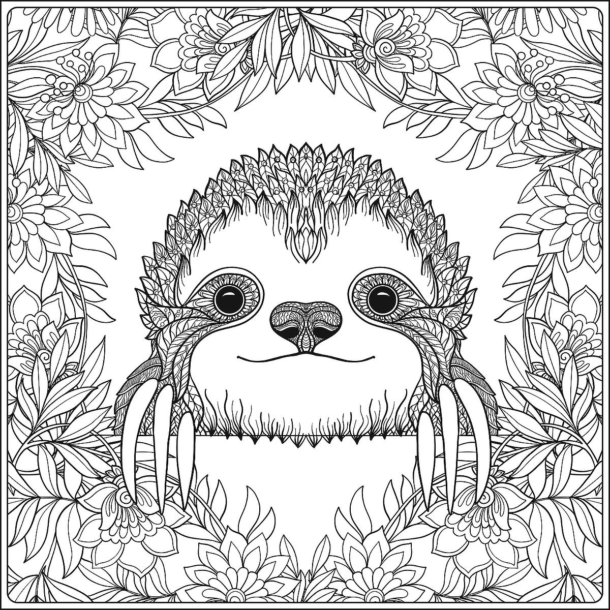 Sloth Coloring Pages Free Printable Coloring Pages Of Sloths To Help Kids Adults Chill Out Printables 30Seconds Mom