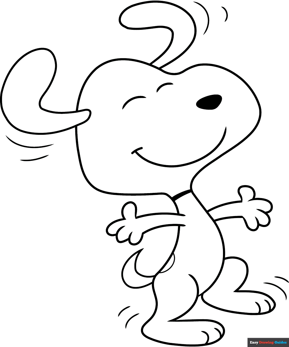 Snoopy From Peanuts Dancing Coloring Page Easy Drawing Guides Snoopy From Peanuts Dancing Coloring Page Easy Drawing Guides
