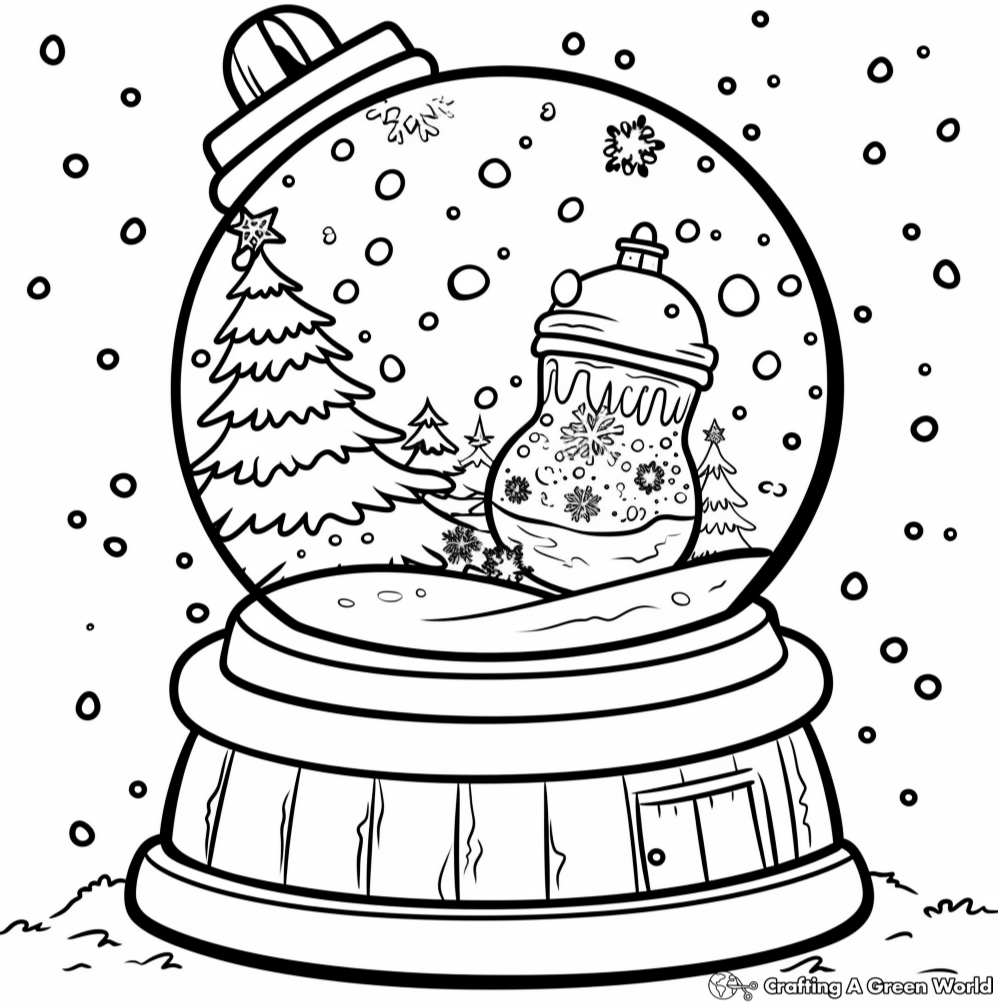 Snow Globe Coloring Pages Free U0026 Printable 