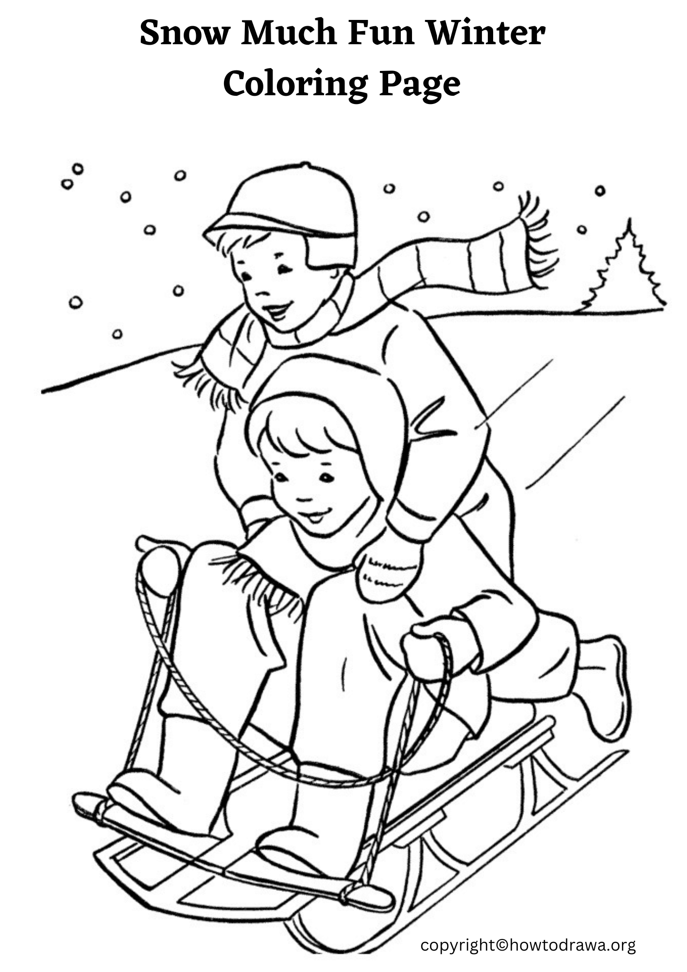 Snow Much Fun Winter Coloring Page For Kids Free Printable 