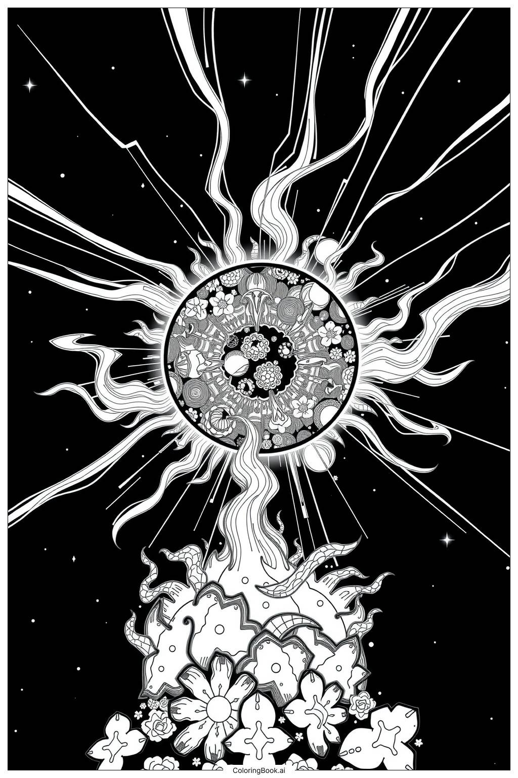 Solar Eclipse Corona Details 2 Coloring Page Free PDFu0026PNG Printable Solar Eclipse Corona Details 2 Coloring Page Free PDFu0026PNG Printable