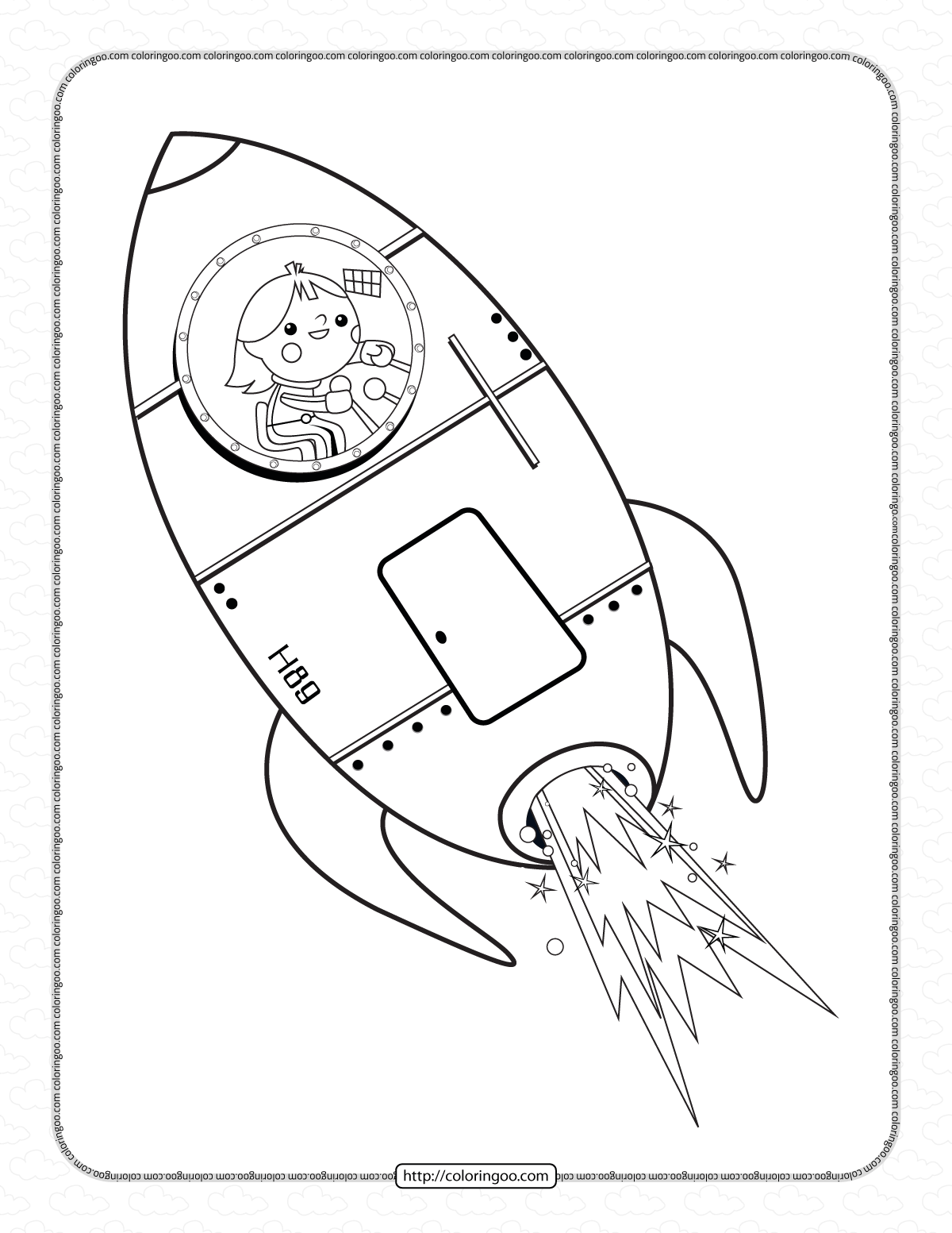 Space Rocket Coloring Page For Kids Space Rocket Coloring Page For Kids