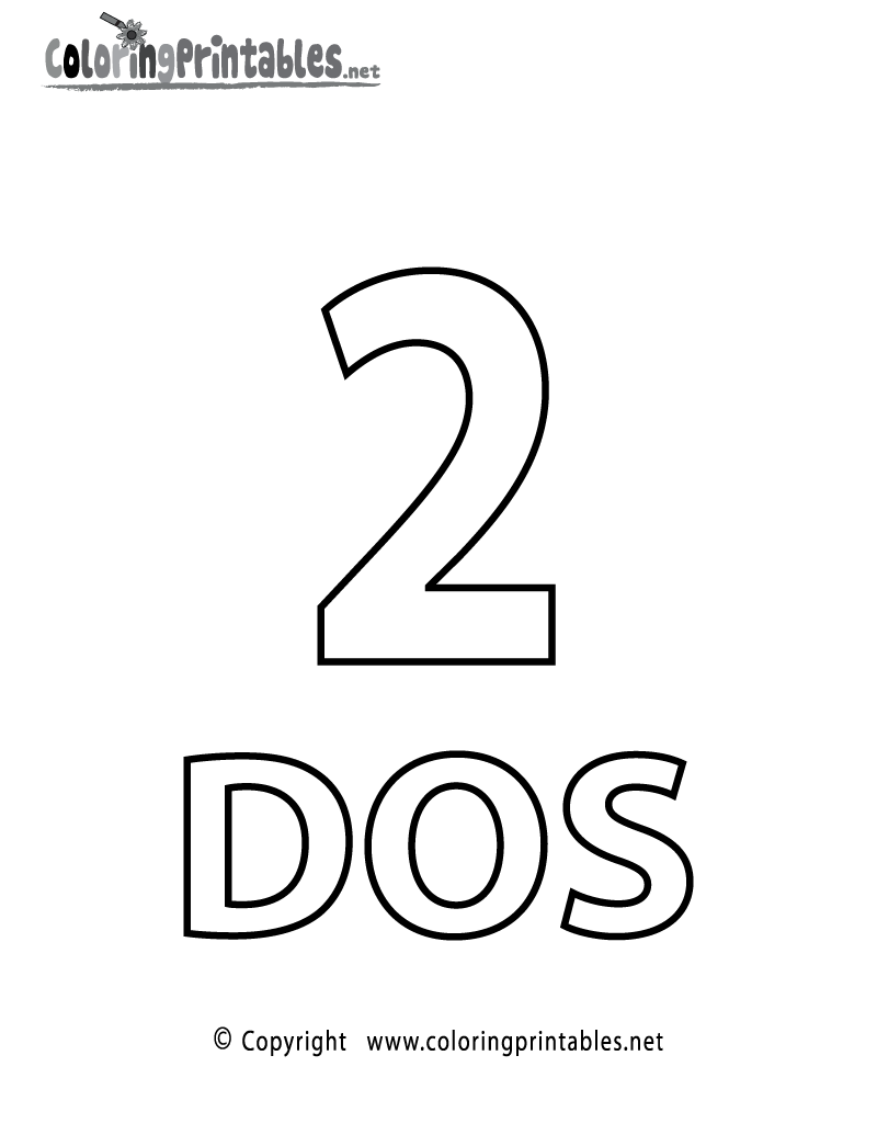 Printable Number 2 Coloring Page Printable Number 2 Coloring Page