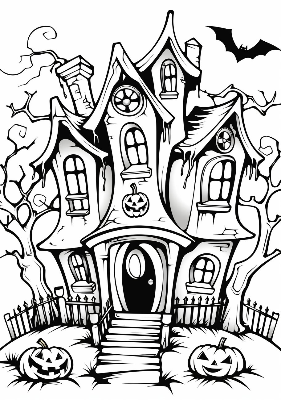 Spooky Halloween Trio Of Scary Halloween Coloring Page Fun And Spooky Halloween Trio Of Scary Halloween Coloring Page Fun And