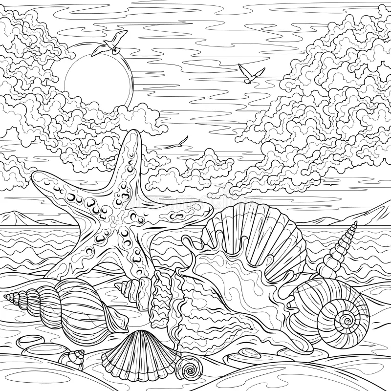 Printable Starfish Coloring Pages