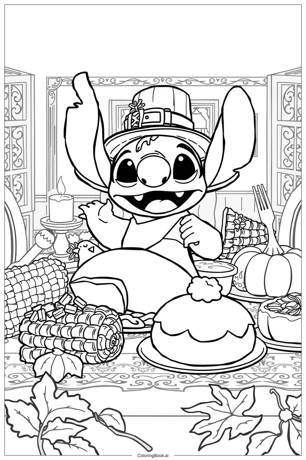 Stitch And Angel At Christmas Coloring Page Free PDF PNG Printable 