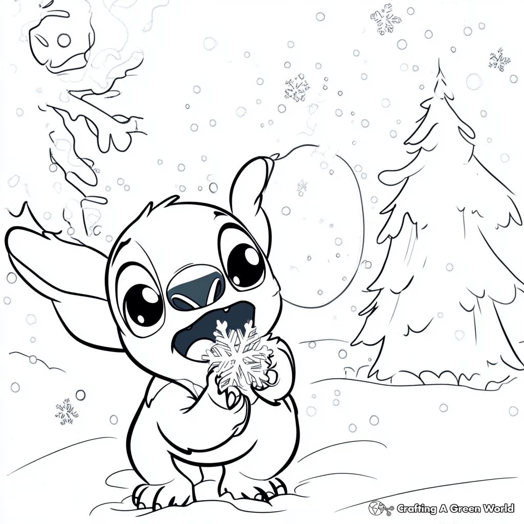 Stitch Christmas Coloring Pages Free Printable 