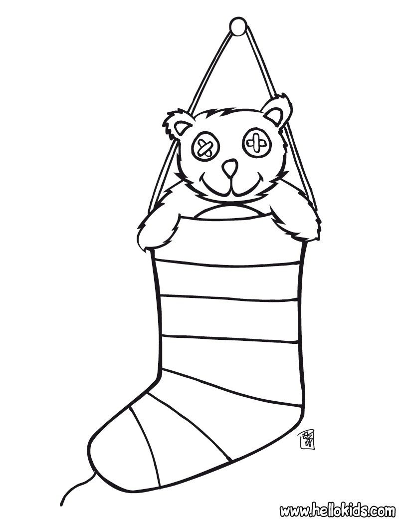 Stocking Coloring Page Printable Stocking Coloring Page Printable