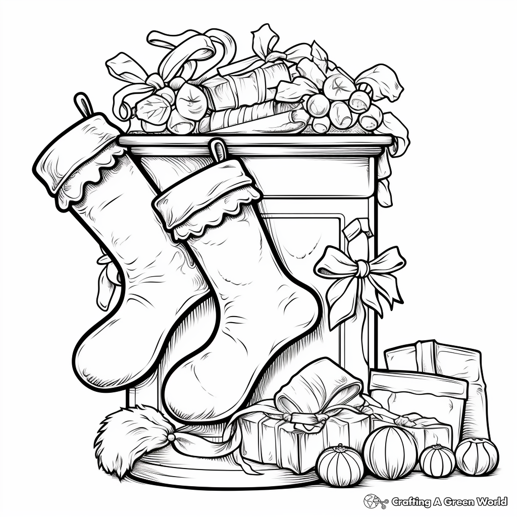Stocking Coloring Pages Free Printable 