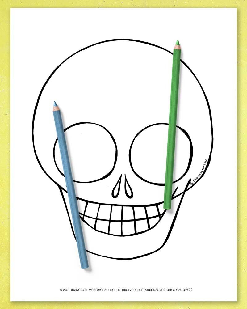 Sugar Skull Coloring Pages Printable Free