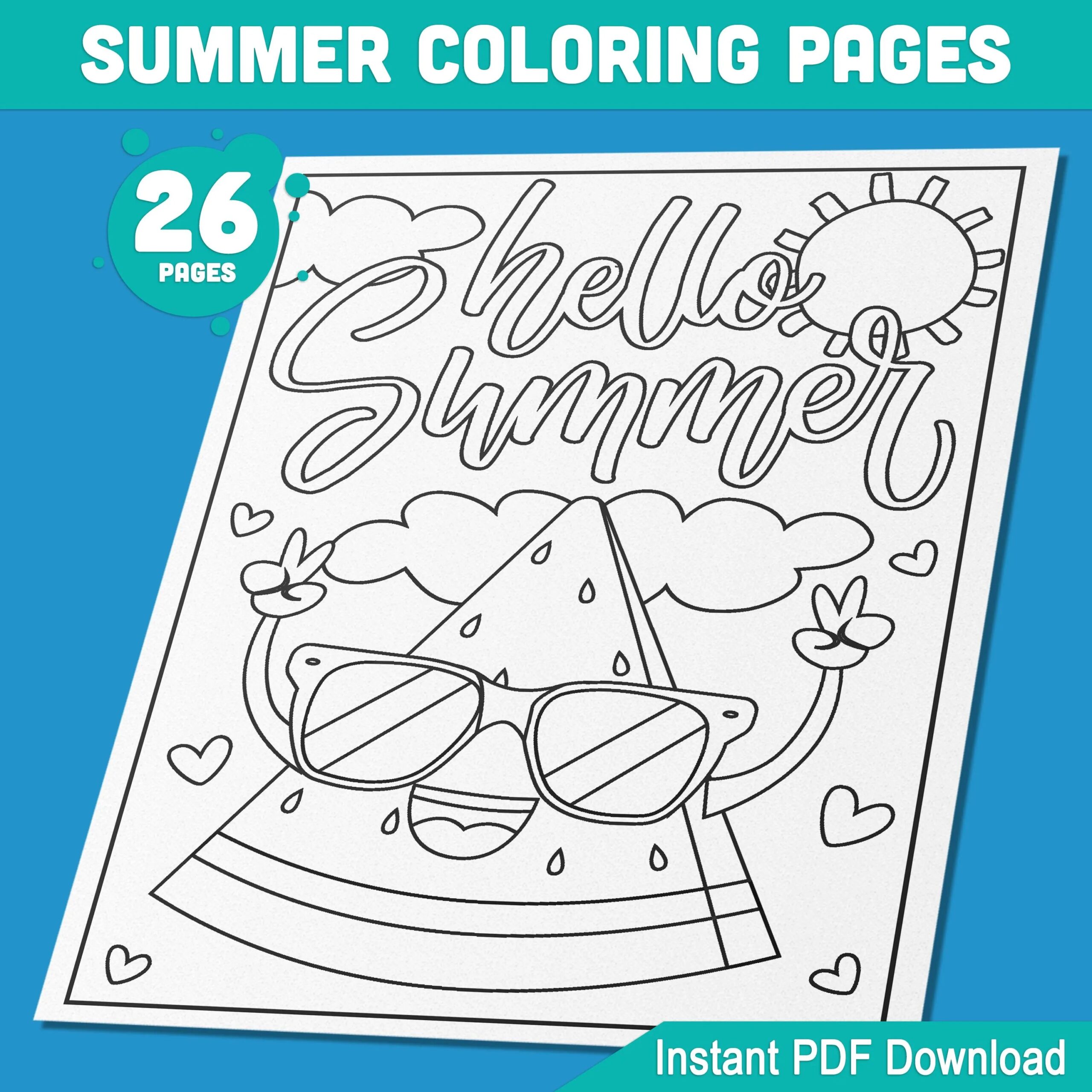 Summer Coloring Pages 26 Printable Summer Holiday Designs For Summer Coloring Pages 26 Printable Summer Holiday Designs For