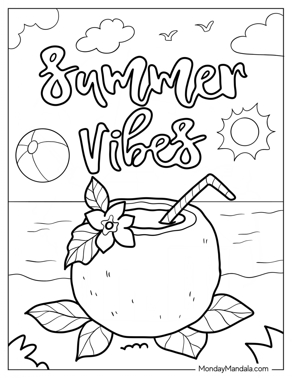 Summer Coloring Sheets Printable Discount