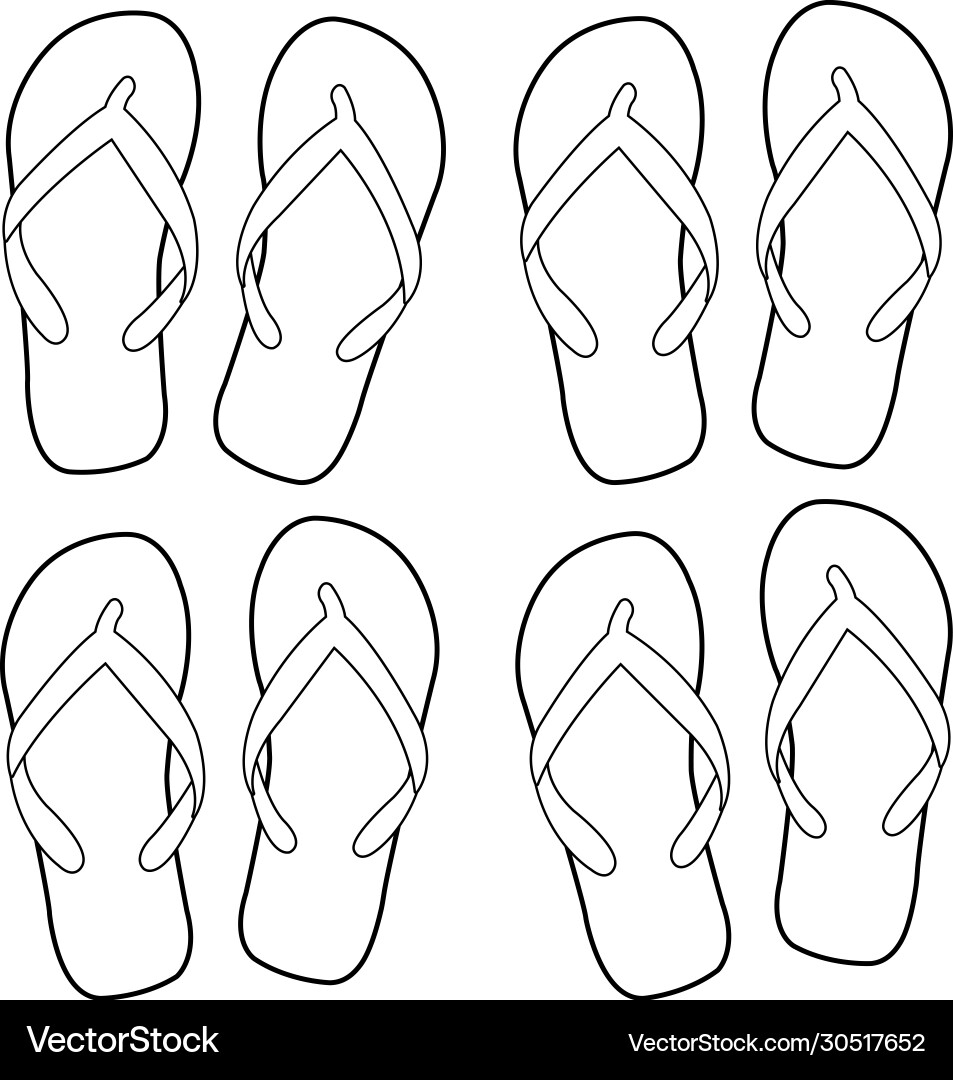 Summer Flip Flops Coloring Page Royalty Free Vector Image Summer Flip Flops Coloring Page Royalty Free Vector Image