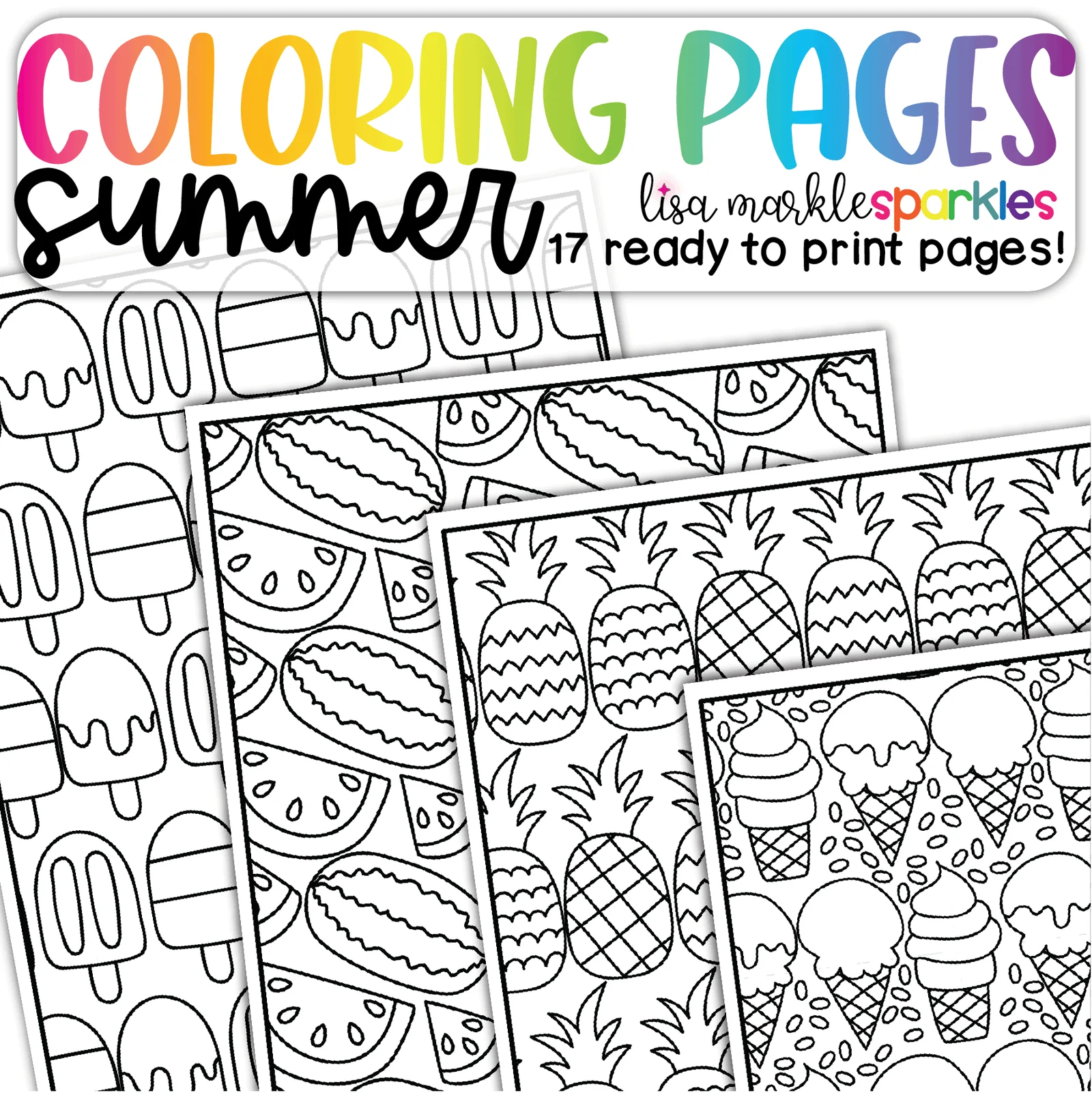 Summer Printable Coloring Pages For Kids And Adults Lisa Markle Sparkles Clipart And Graphic Design Summer Printable Coloring Pages For Kids And Adults Lisa Markle Sparkles Clipart And Graphic Design
