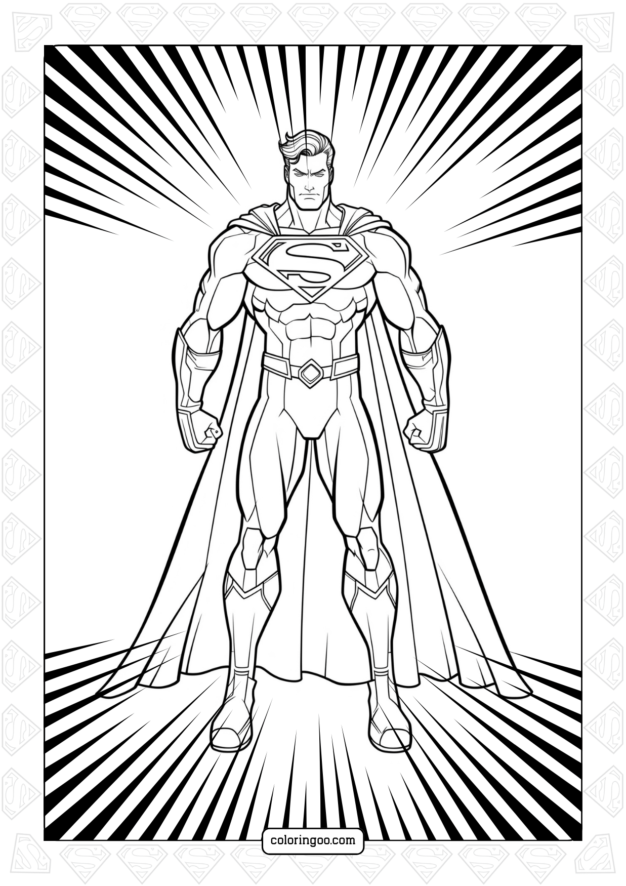Superhero Superman Coloring Page Superhero Superman Coloring Page