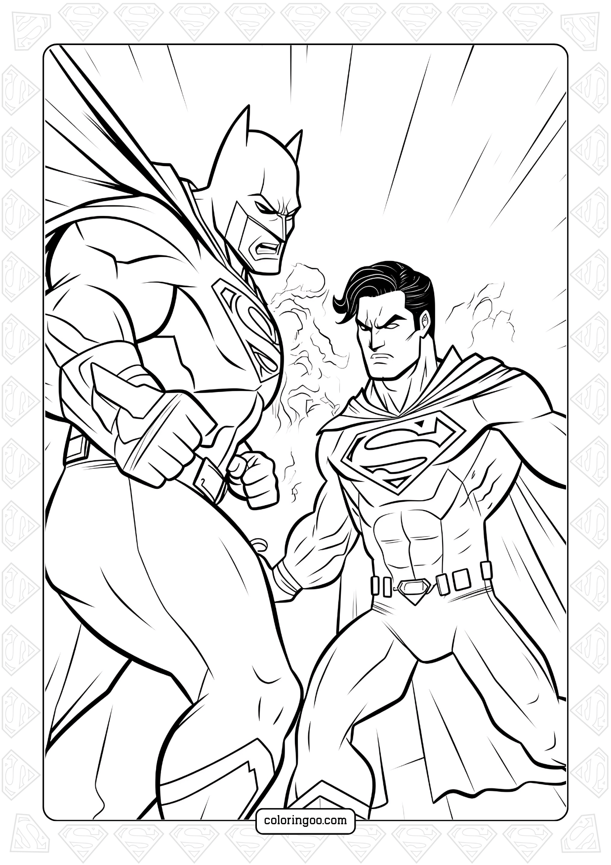 Superman And Batman Coloring Page Superman And Batman Coloring Page