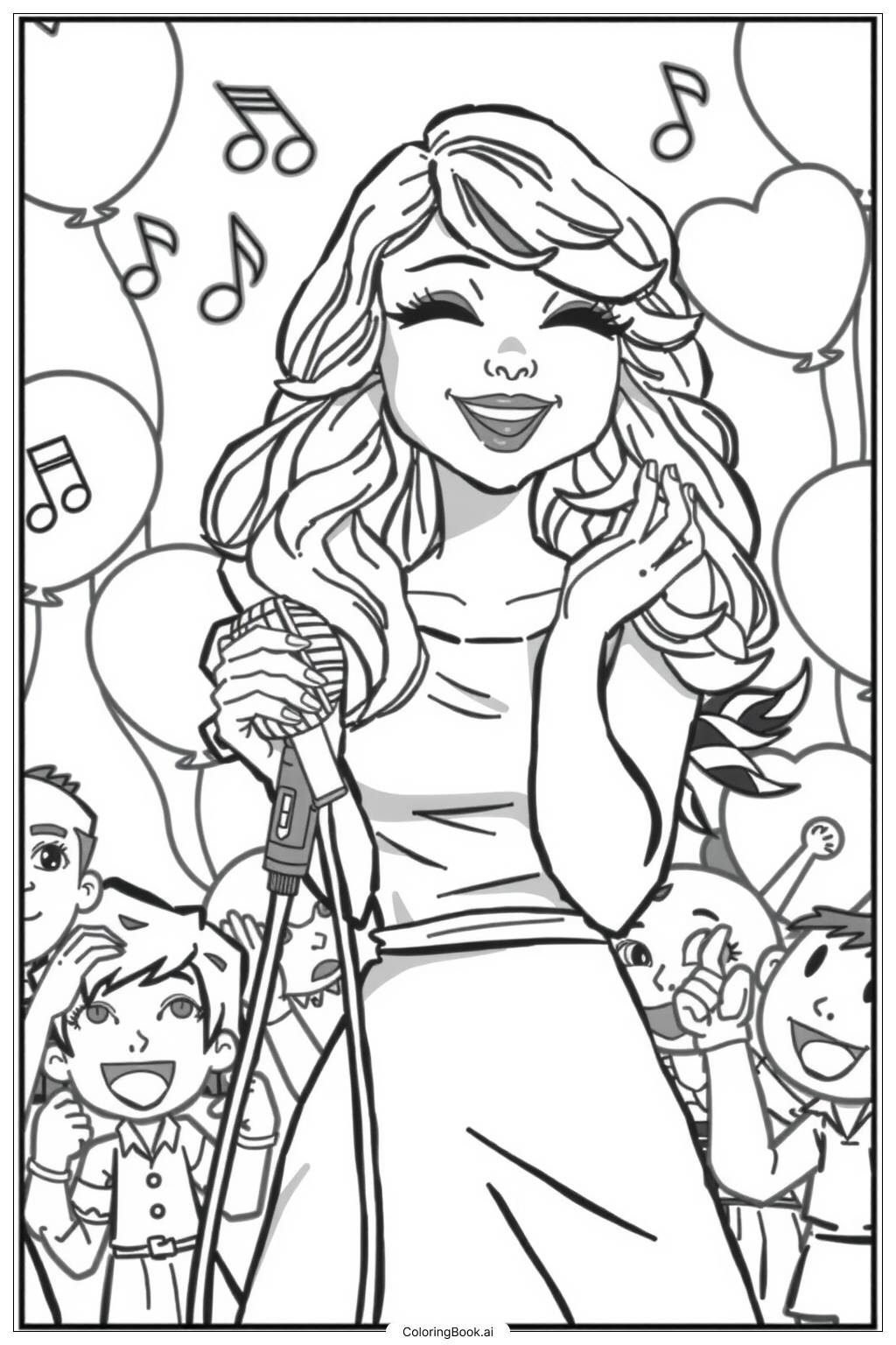 Taylor Swift Celebrating 1989 Release Coloring Page Free PDFu0026PNG Taylor Swift Celebrating 1989 Release Coloring Page Free PDFu0026PNG