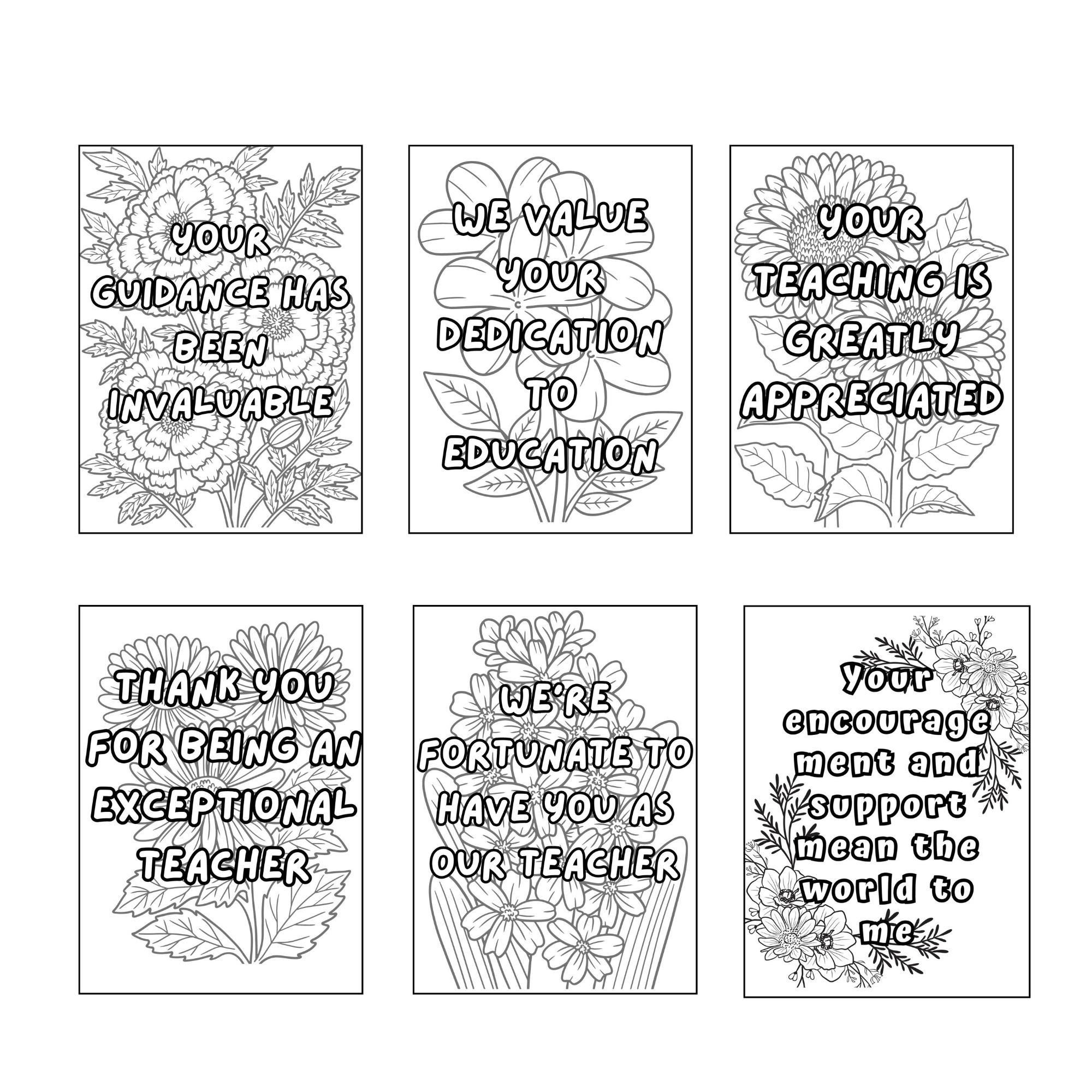 Teacher Appreciation Coloring Cards End Of The Year Activities