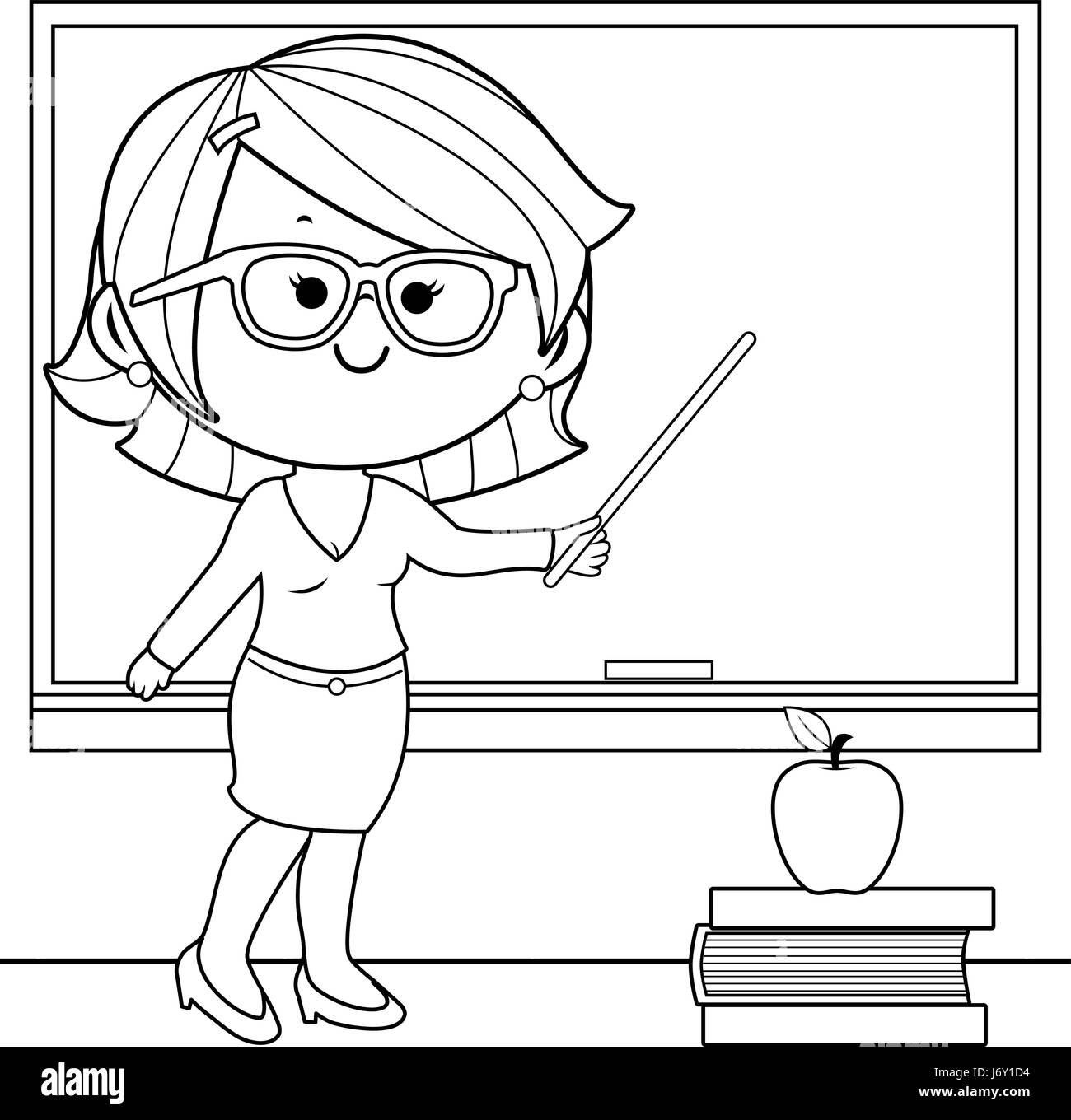 Teacher Coloring Page Black And White Stock Photos Images Alamy