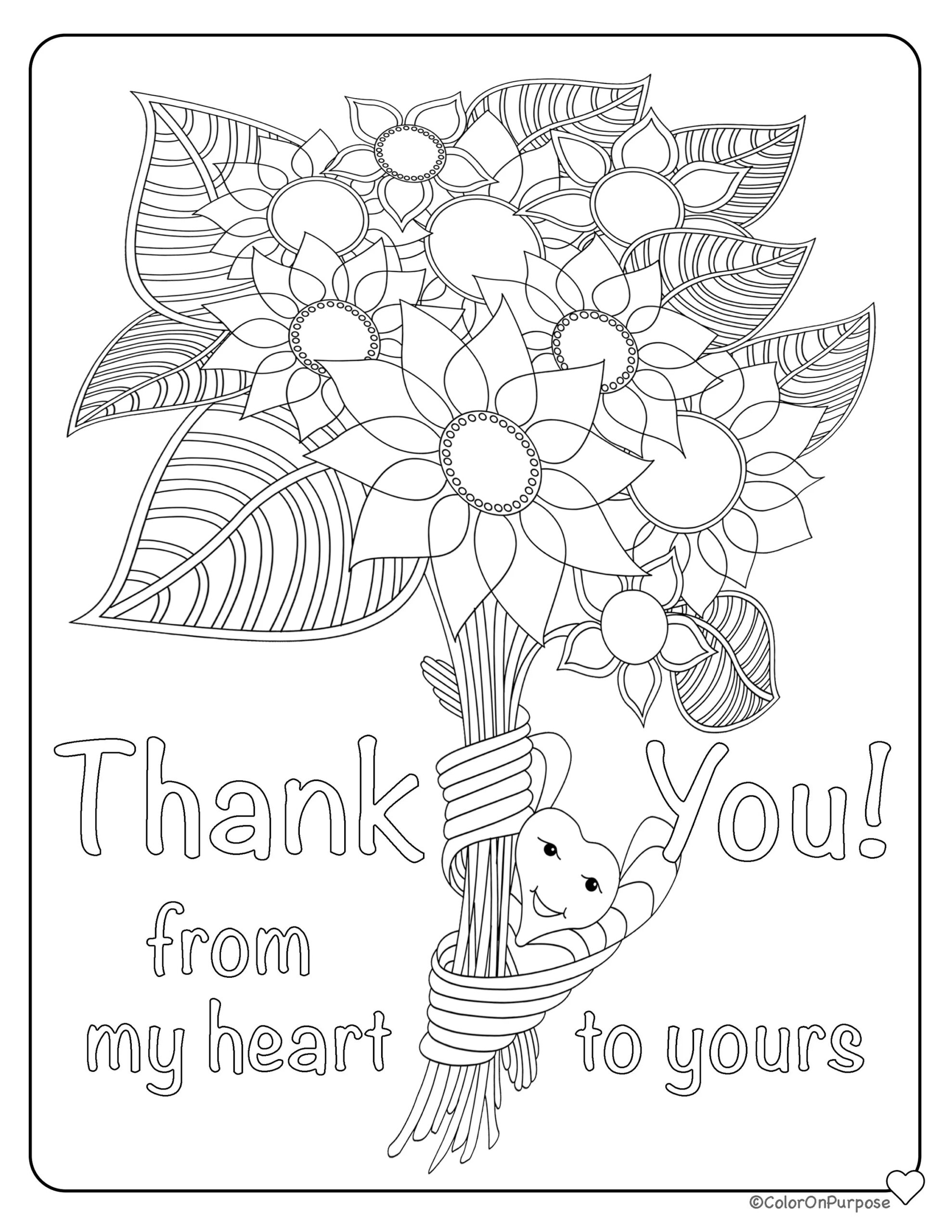 Thank You Coloring Page Gratitude Coloring Page Follow Your Heart Thank You Coloring From Heart Art Gratitude Positive Affirmation Etsy