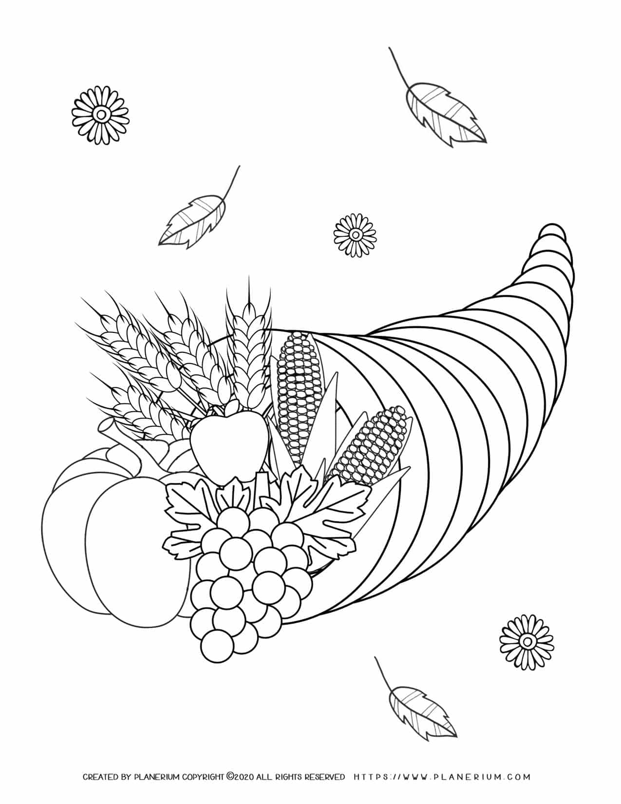 Cornucopia Coloring Pages Printable