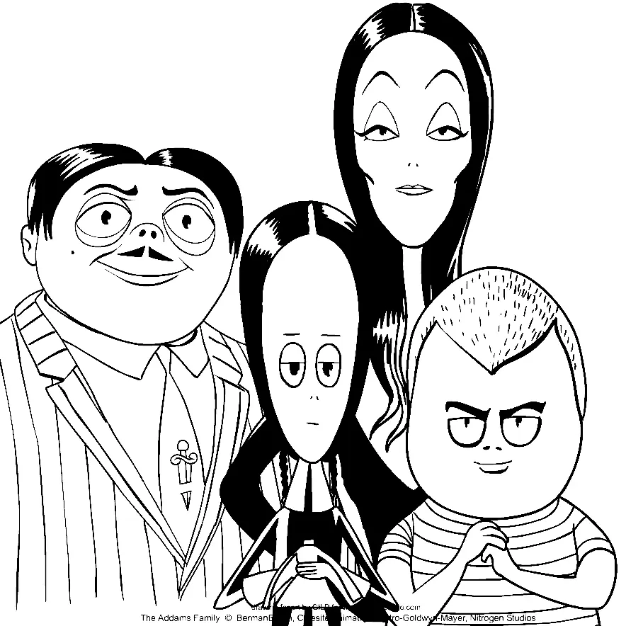 Wednesday Addams Coloring Page Printable