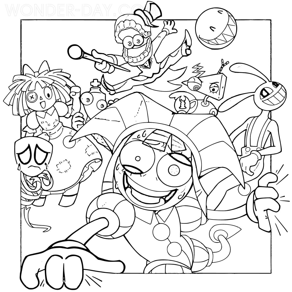 The Amazing Digital Circus Coloring Pages WONDER DAY Coloring Pages For Children And Adults The Amazing Digital Circus Coloring Pages WONDER DAY Coloring Pages For Children And Adults