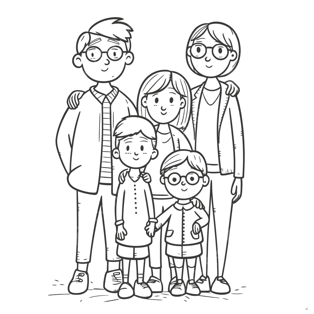 The Family Coloring Pages Printable Best Of Collection Outline Sketch Drawing Vector Wing Drawing Ring Drawing Family Drawing PNG And Vector With Transparent Background For Free Download