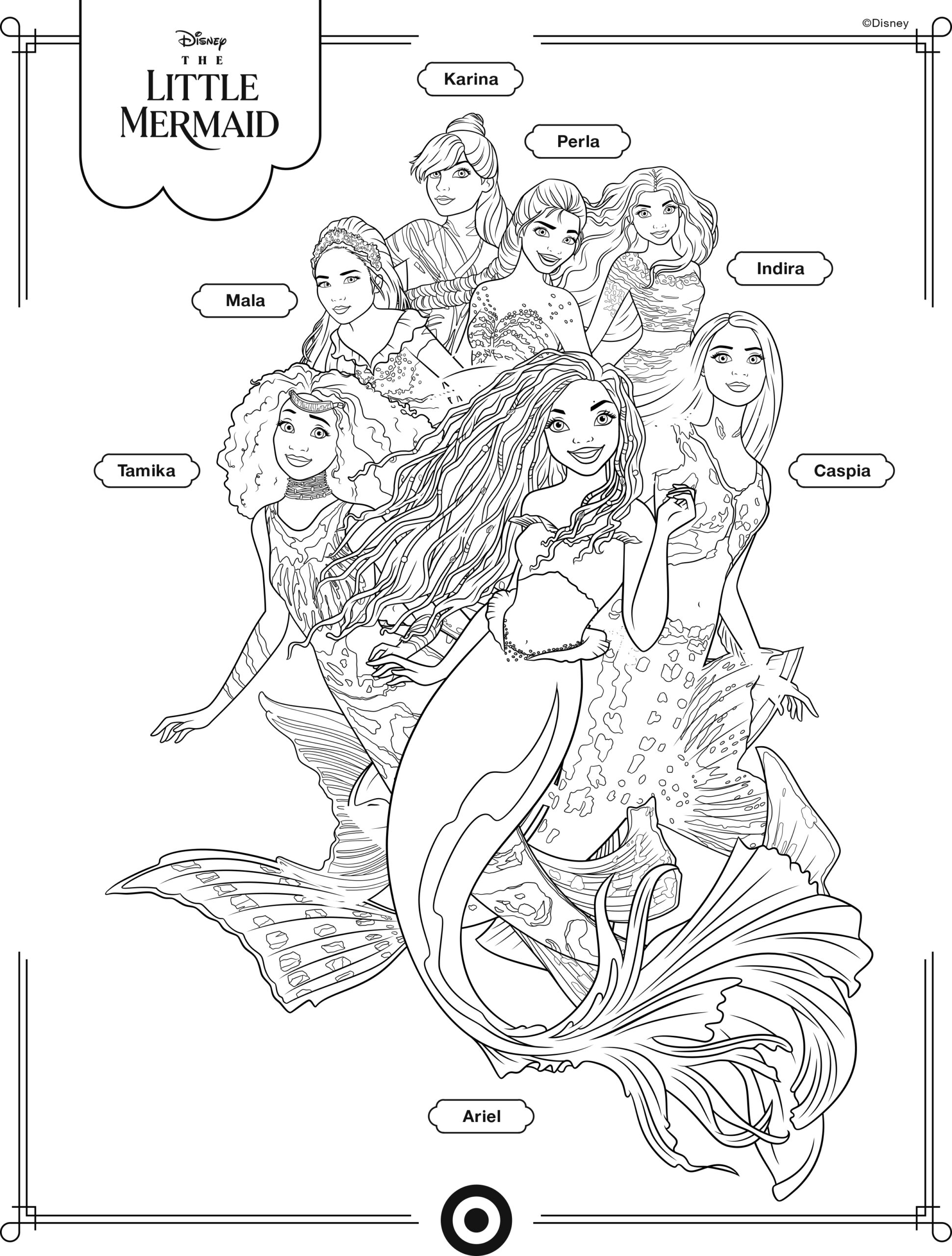 The Little Mermaid Live Action Movie 2023 Coloring Pages With The Little Mermaid Live Action Movie 2023 Coloring Pages With