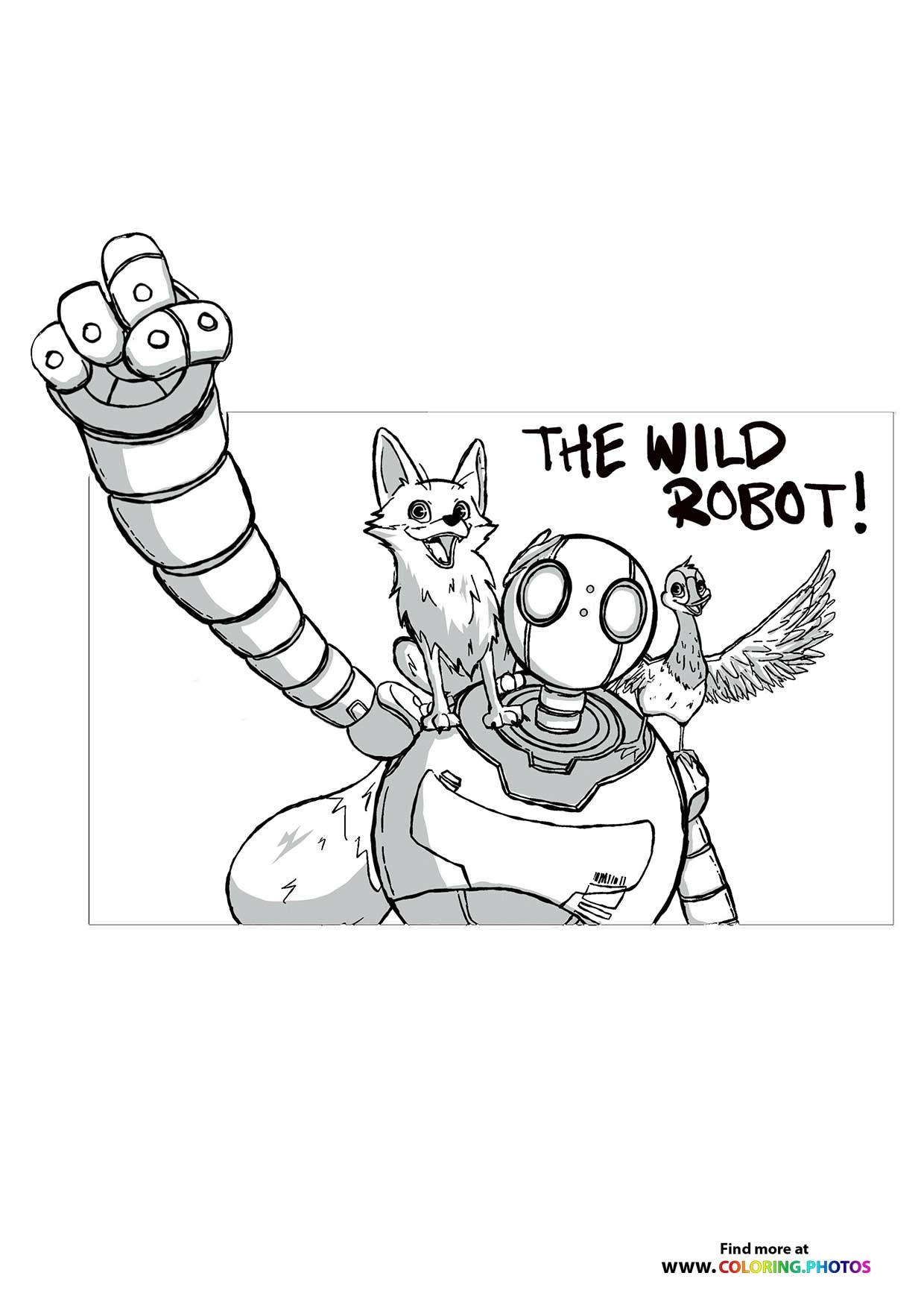 The Wild Robot With Friends Coloring Pages For Kids The Wild Robot With Friends Coloring Pages For Kids