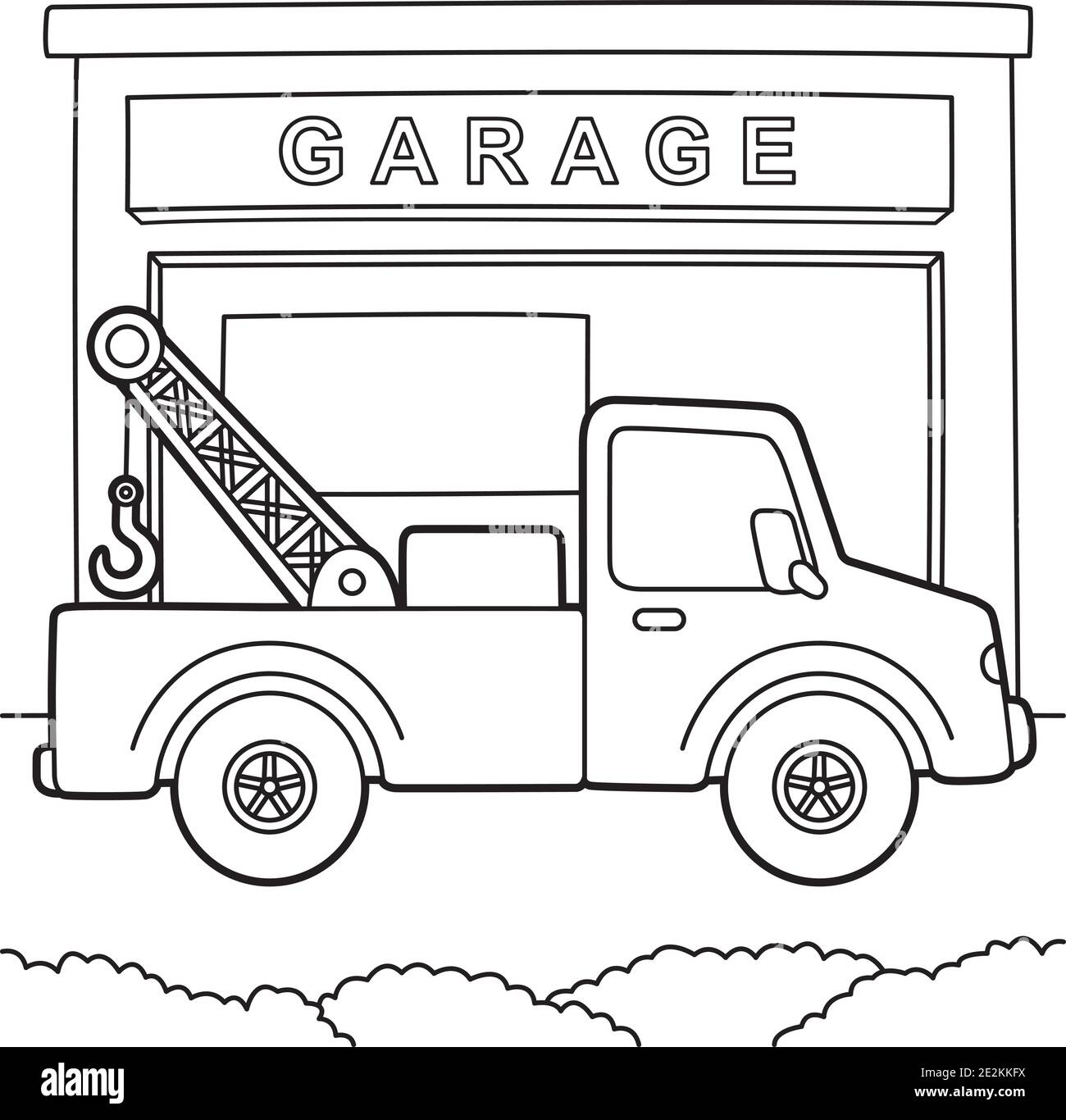 Tow Truck Coloring Page Stock Vector Image Art Alamy