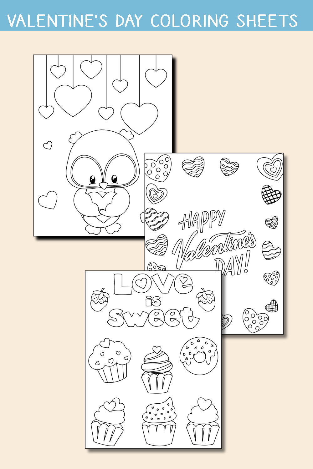 Valentine s Day Coloring Sheets OhMy Creative Shop