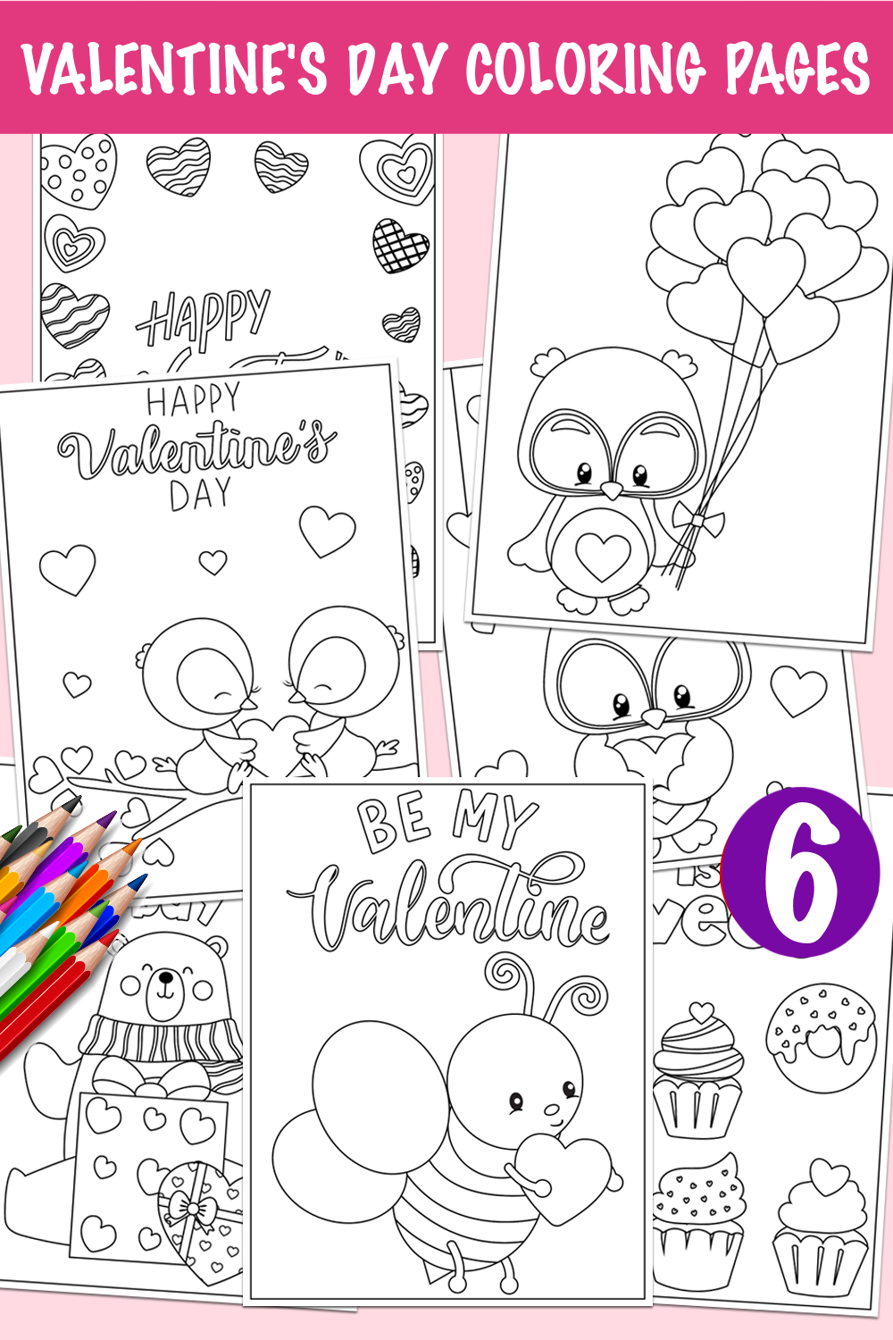 Happy Valentine's Day Printable Coloring Pages