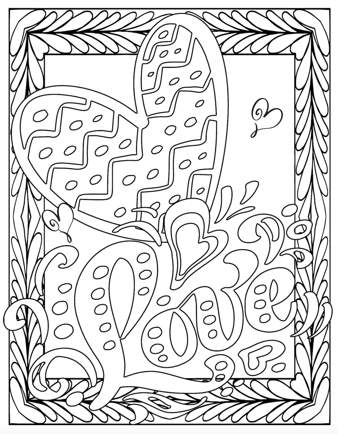 Valentine s Free Printable Love Coloring Pages Valentine s Free Printable Love Coloring Pages