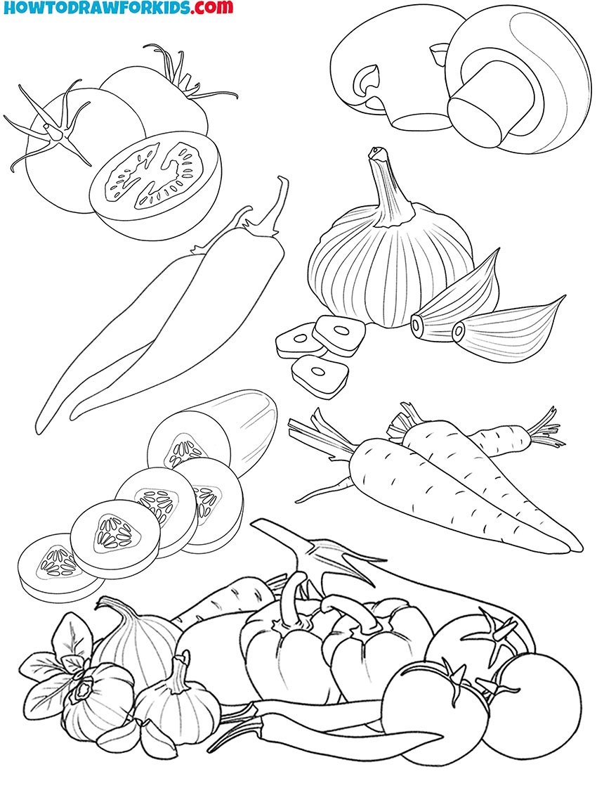 Vegetables Coloring Pages Free Printables
