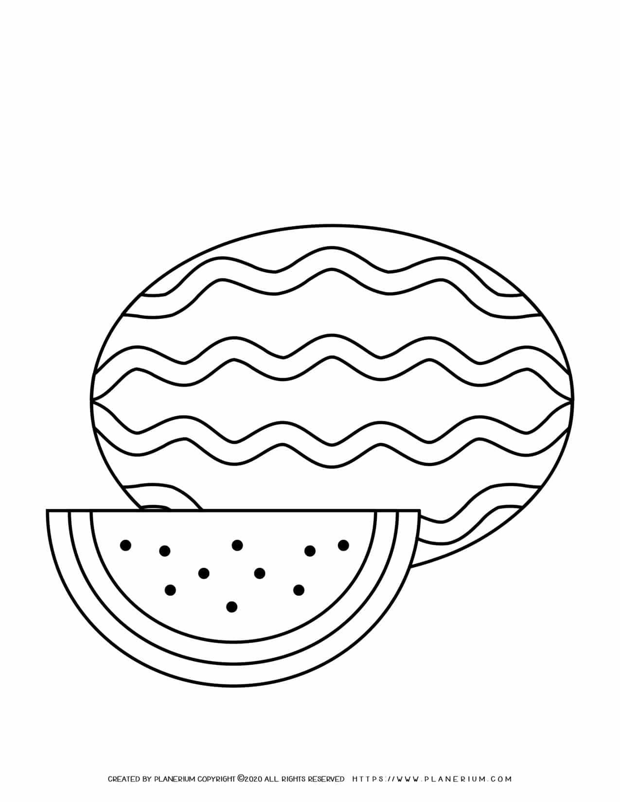 Watermelon Coloring Page Planerium