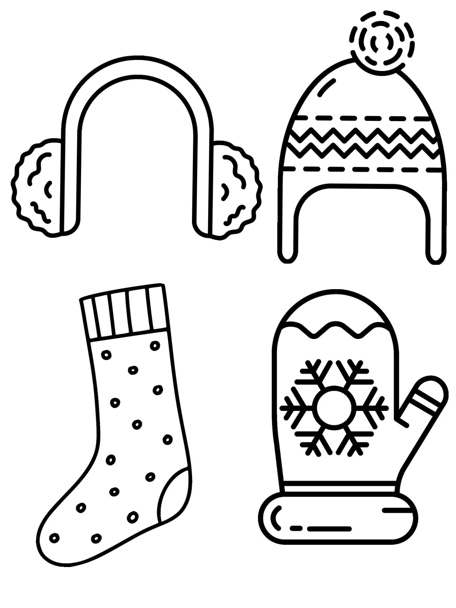 Free Printable Winter Clothes Coloring Pages