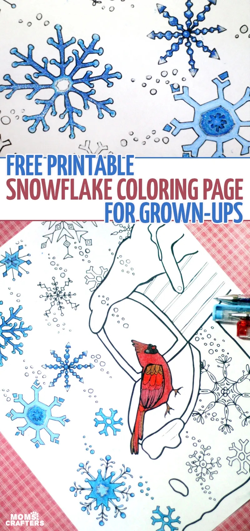 Winter Snowflake Coloring Page For Grown ups a Free Printable 