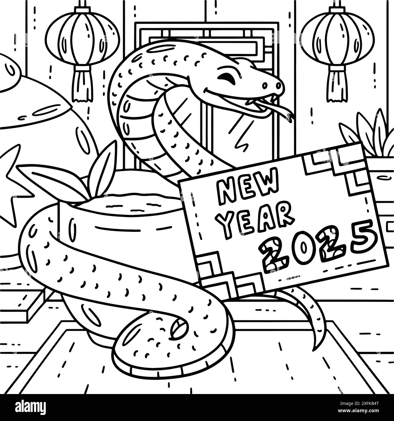 Year Of The Snake Coloring Page Free