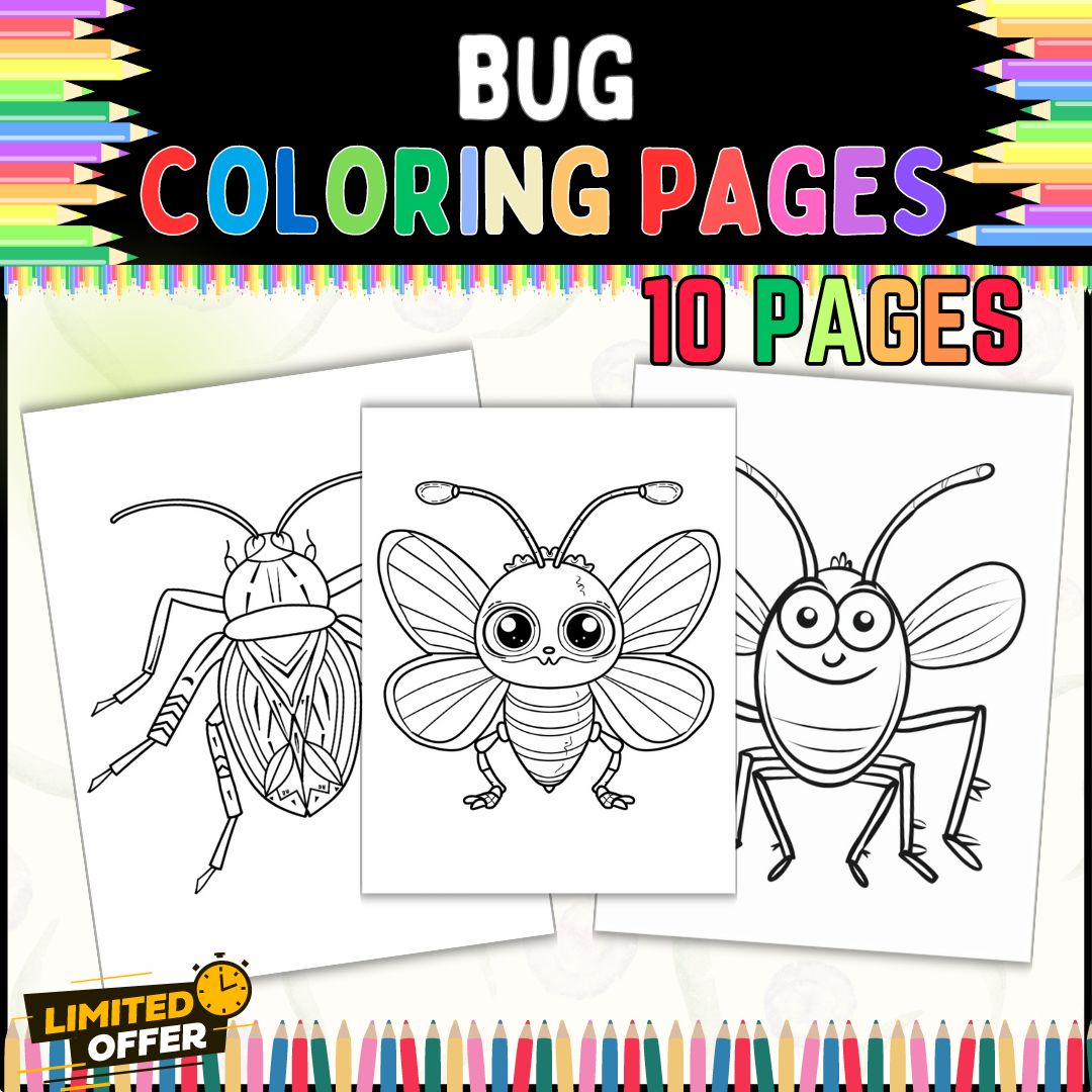 10 Bug Coloring Pages Printable Insect Fun For Kids Coloring Sheets Made By Teachers