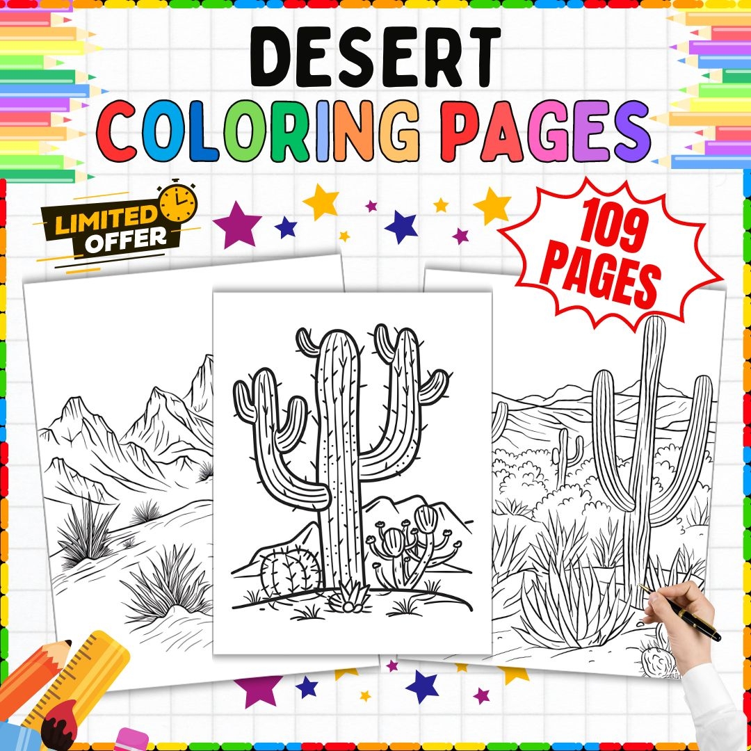 100 Desert Coloring Sheets Printable Natural Desert Landscapes 1st 5th Grade Made By Teachers