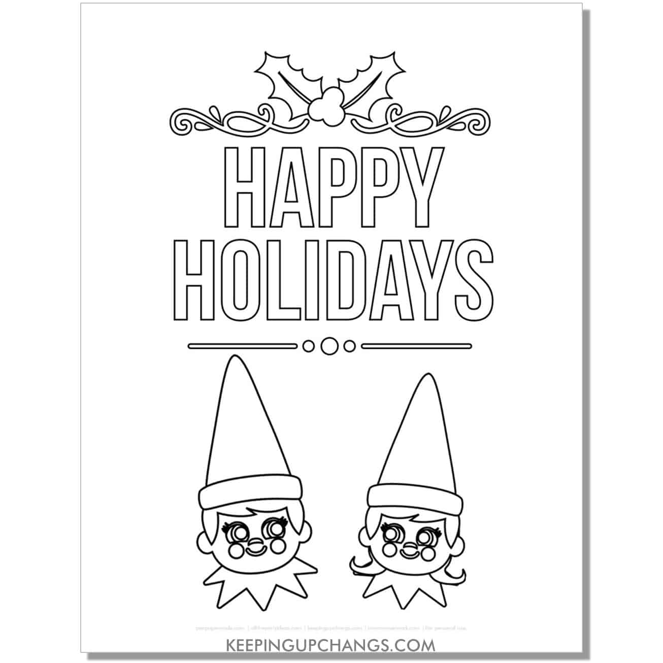 11 Free Happy Holidays Coloring Pages Sheets POPULAR Printables 