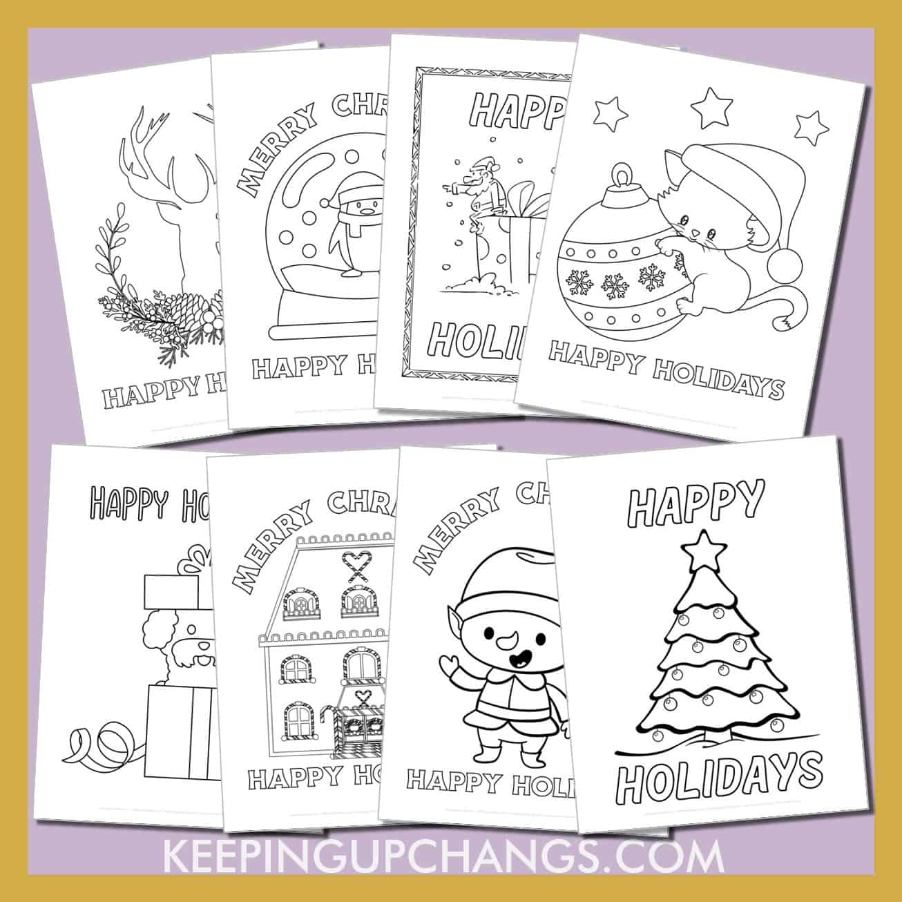 Printable Happy Holidays Coloring Pages