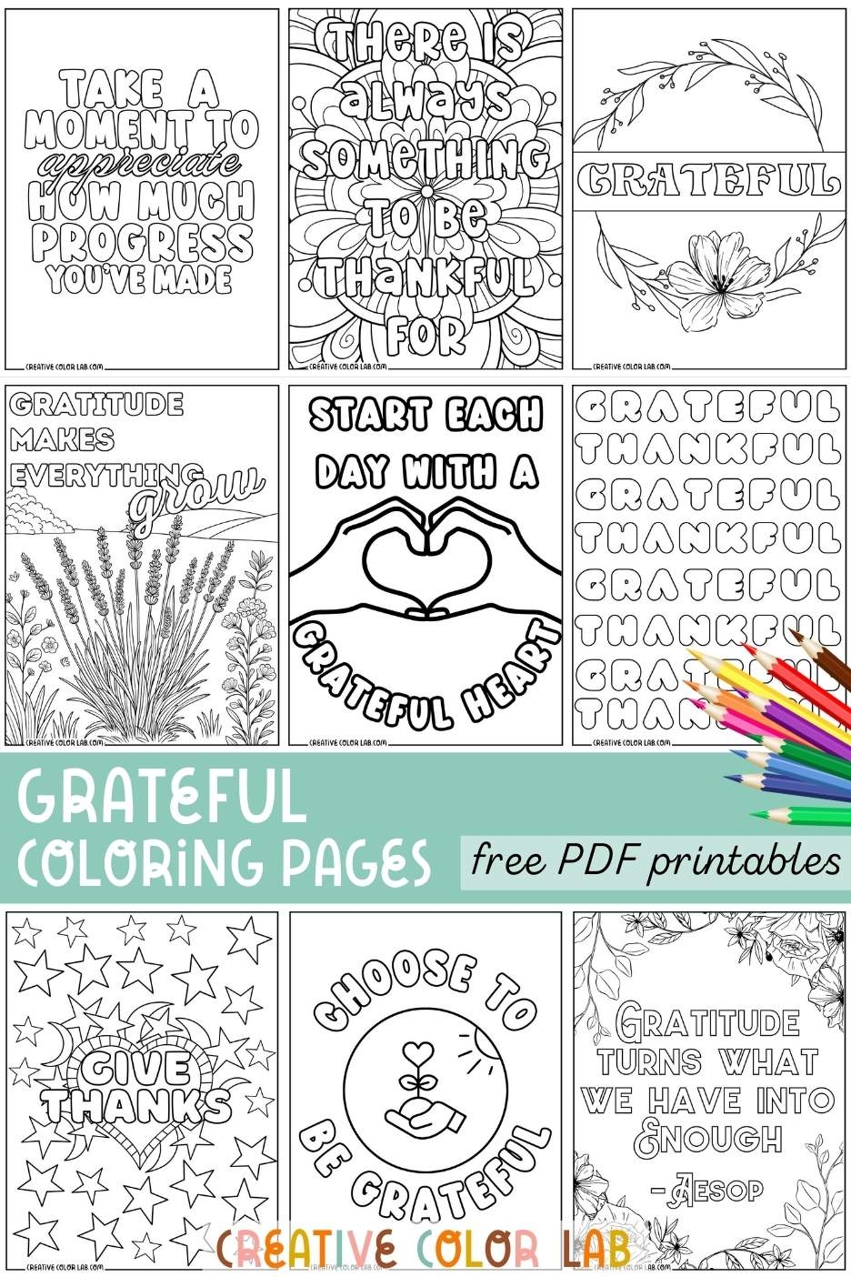 18 Grateful Coloring Pages Free PDF Printables