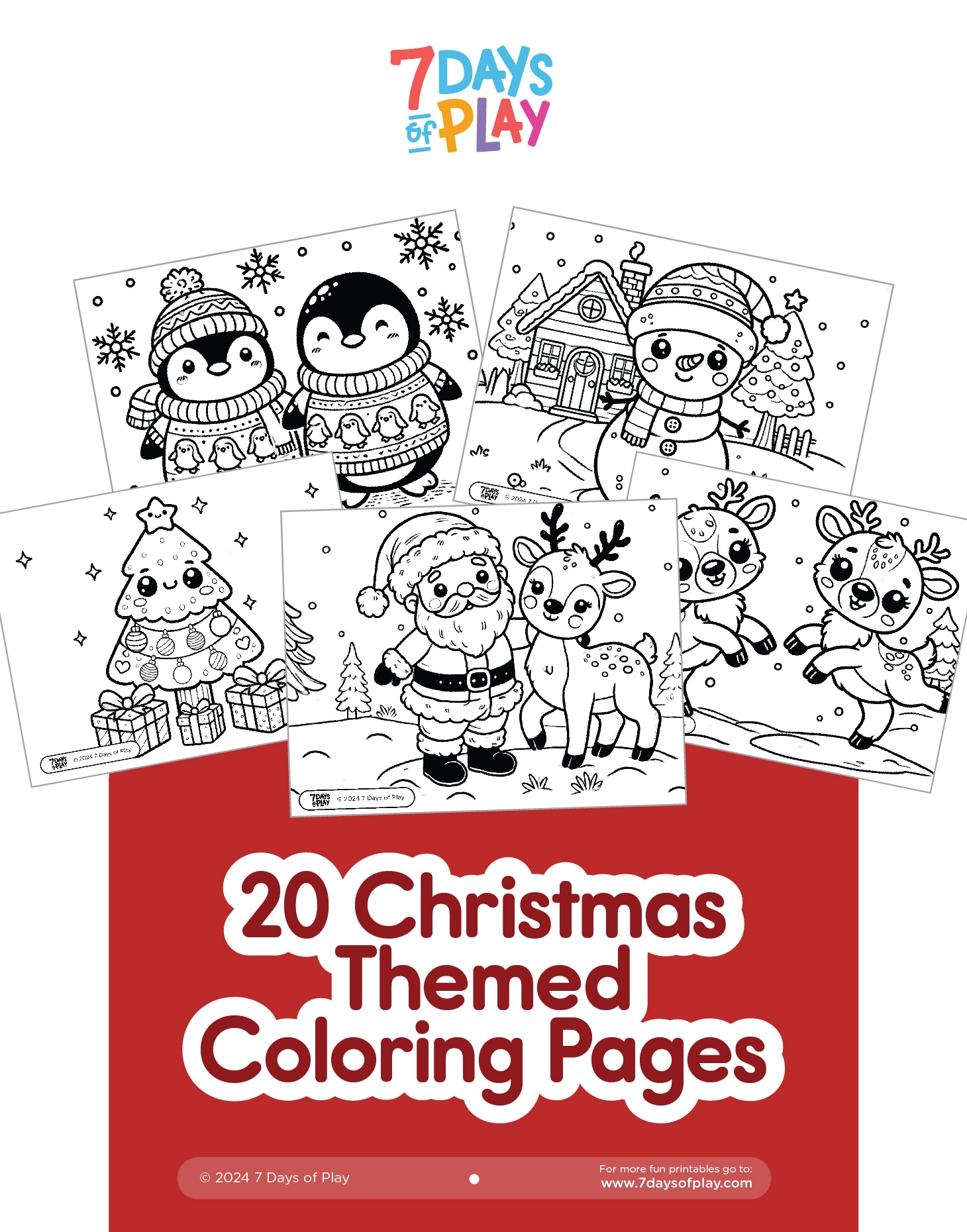 20 Christmas Themed Coloring Pages Printable 7 Days Of Play 20 Christmas Themed Coloring Pages Printable 7 Days Of Play