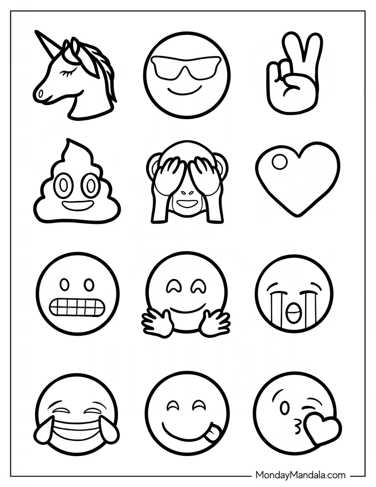 20 Emoji Coloring Pages Free PDF Printables 20 Emoji Coloring Pages Free PDF Printables