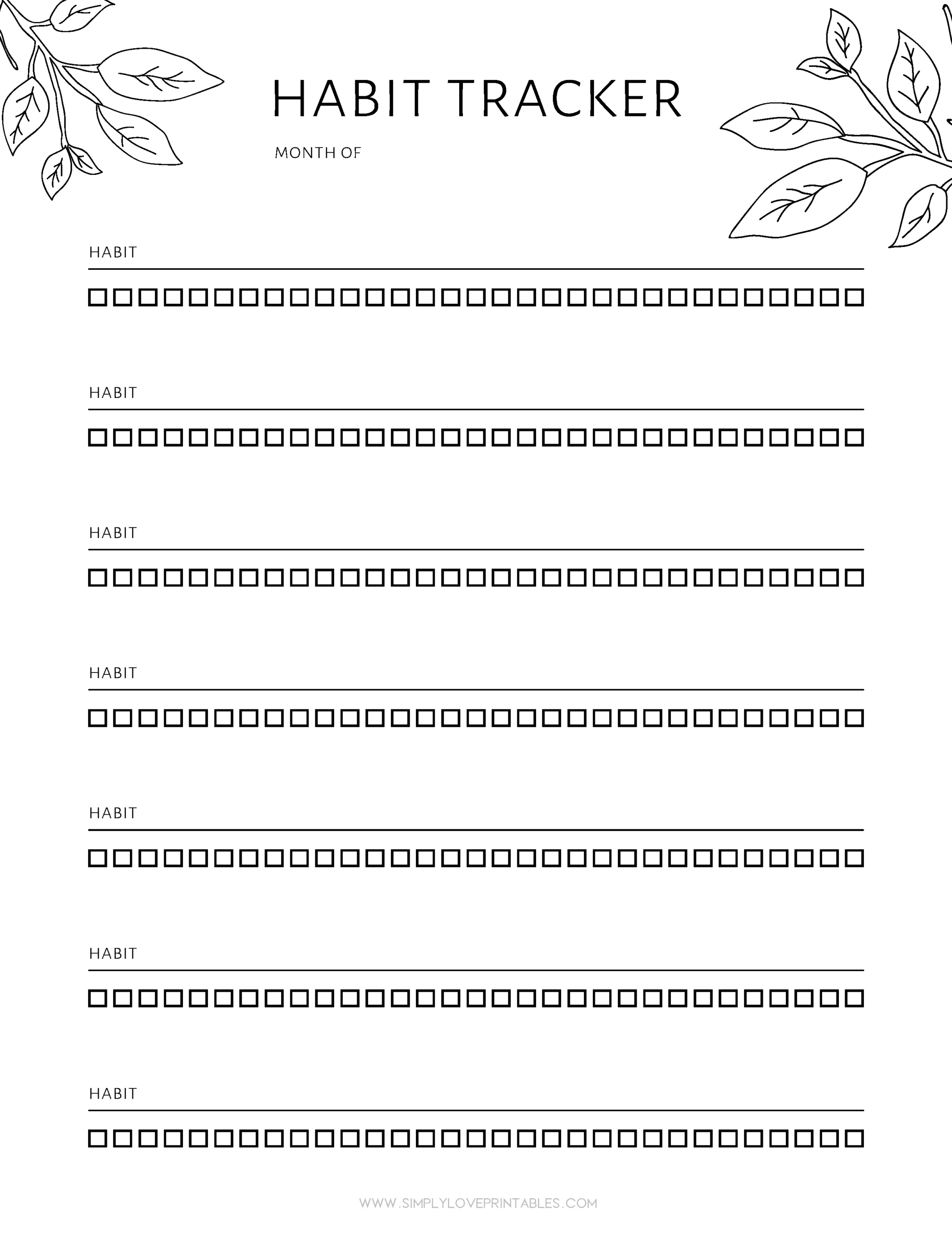 20 Free Printable Habit Trackers Simply Love Printables
